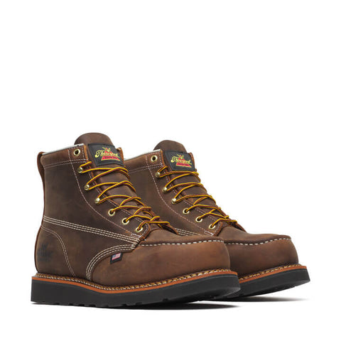American Heritage Series by Thorogood Shoes 804-4135 Crazyhorse Brown Safety Toe - Made In USA