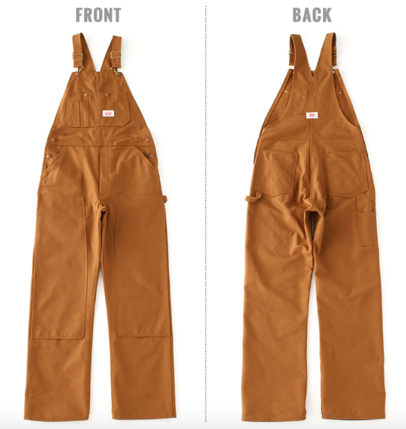 Round House Bib Overalls #83 Heavy Duty Brown Duck Double Knee Round House Bib Overalls #83 Heavy Duty Brown Duck Double Knee