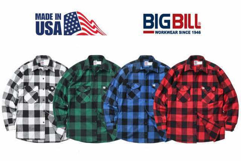 Big Bill Workwear Premium Brawny Flannel Work Shirt 121 - Made In USA & Canada