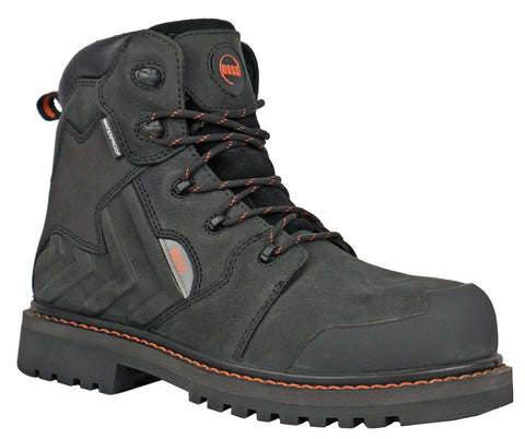 Hoss Men's Composite Safety Toe 60145 Bronc Black Waterproof Boot - Big Sizes Available