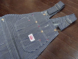 Round House Bibs #45 Vintage Hickory Stripe Overalls Railroad Engineer - Made In USA